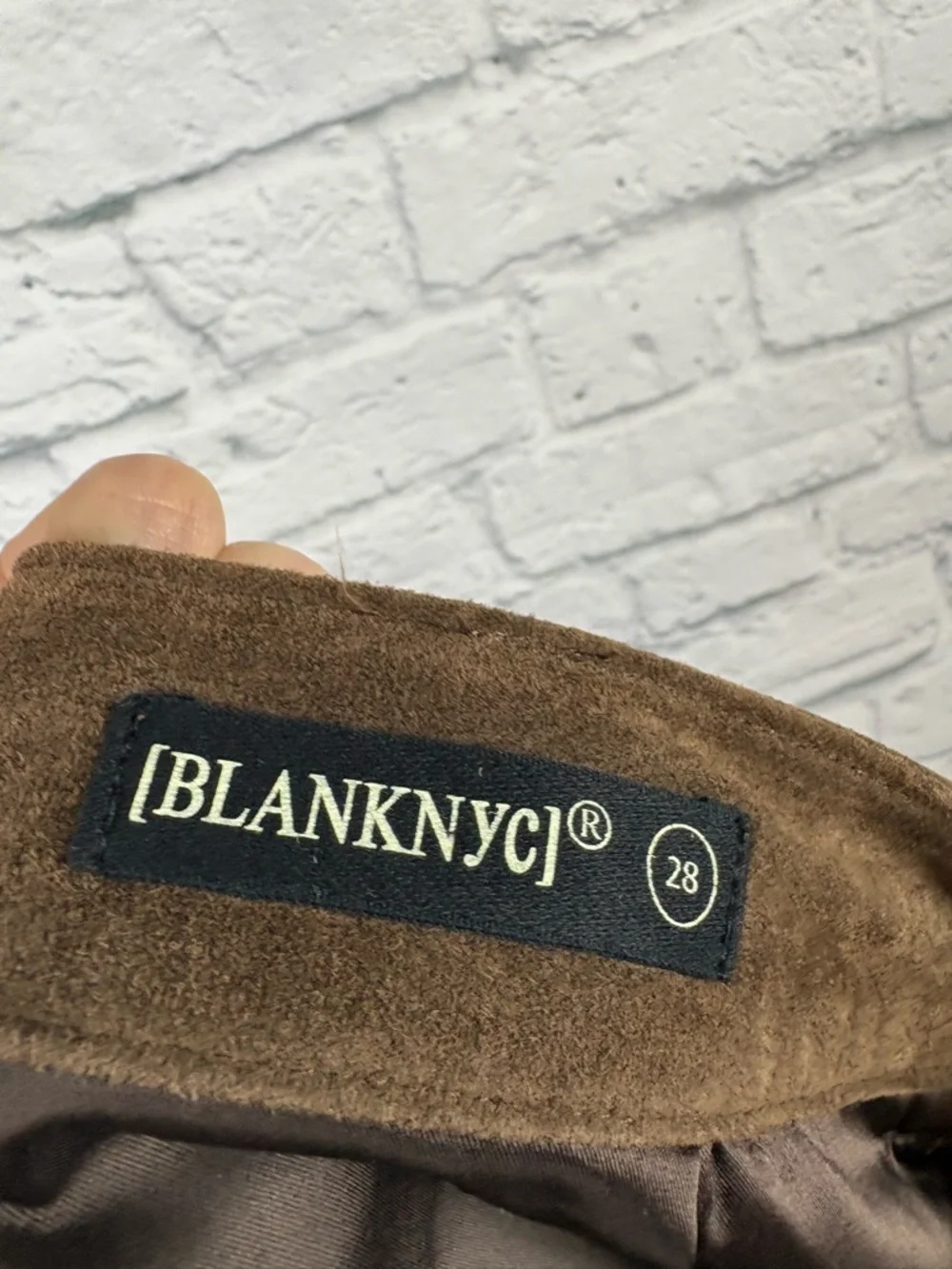 NWT Blank NYC Downtown Trend Brown Suede Leather Mini Skirt size 28